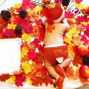 Adorable Knit Fox Costume-Perfect for Fall shoot!